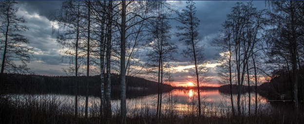 Sunrise over scandanavian lake - Psalm 4