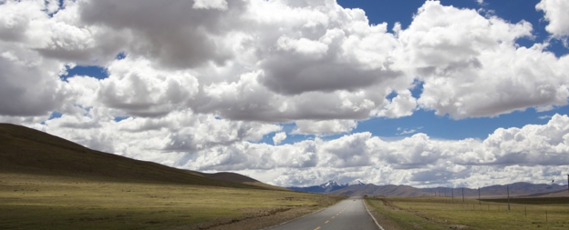 Long road in open country