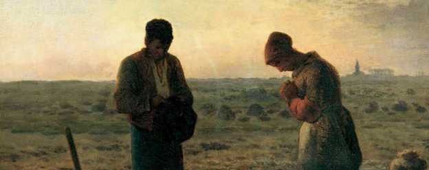 Painting of man and woman praying